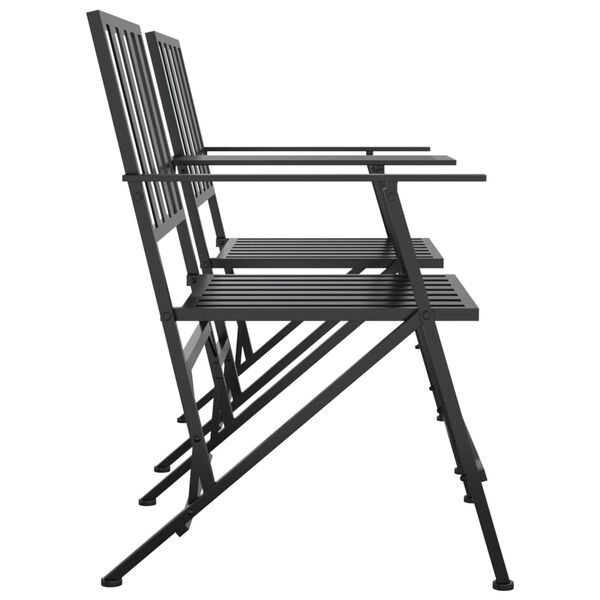 vidaXL 2-Sitzer-Gartenbank Klappbar 137 cm Schwarz Stahl