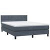 vidaXL Boxspringbett mit Matratze & LED Dunkelgrau 160x210 cm Samt