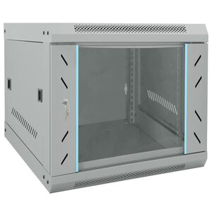 vidaXL Netzwerkschrank mit Speicher Grau 53 x 60 x 45 cm Stahl
