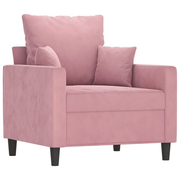 vidaXL Sessel mit Hocker Rosa 60 cm Samt