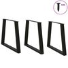 vidaXL Esstisch Beine V-Form 3 St&uuml;ck Schwarz 70x(72-73,3) cm Stahl