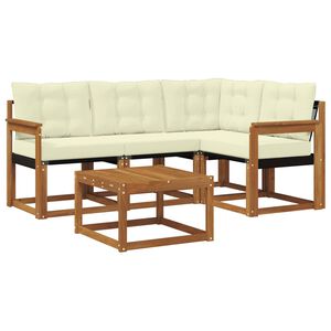 vidaXL Outdoor-Sofagarnitur mit Kissen 5 pcs Natur und Creme