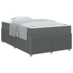 vidaXL Bettrahmen mit Matratze Dunkelgrau 120 x 190 cm Stoff