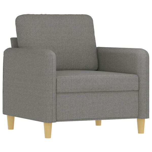 vidaXL Sessel mit Hocker Dunkelgrau 60 cm Stoff
