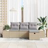 vidaXL Sofa Set mit Kissen 4 pcs Poly-Rattan