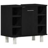 vidaXL Badezimmerm&ouml;bel-Set mit Regal 3 pcs Schwarz 30 x 30 x 99,5 cm