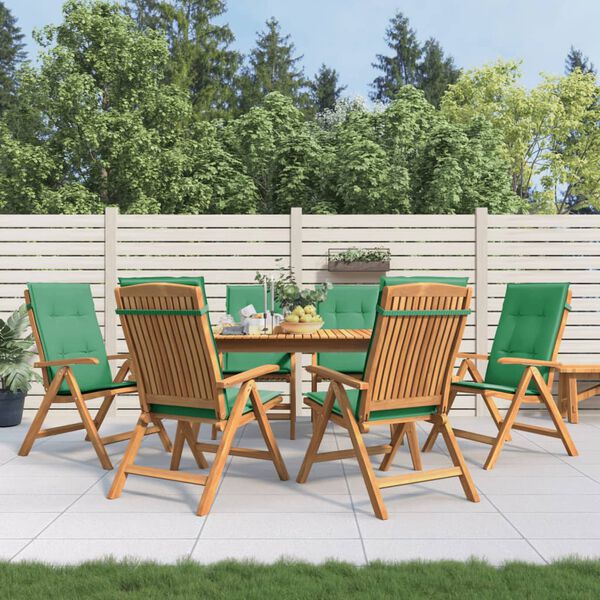 vidaXL Gartenst&uuml;hle mit Kissen 6 Stk. Massivholz Teak