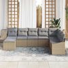 vidaXL Sofa Set mit Kissen 8 pcs Beige Poly-Rattan