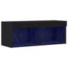 vidaXL TV-Schrankset Wandmontiert Schwarz Eichen-Optik 80 x 30 x 30 cm
