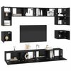 vidaXL TV-Schrankset 8 pcs Schwarz Eichen-Optik Holzwerkstoff
