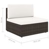 vidaXL 10-tlg. Garten-Lounge-Set mit Kissen Braun Poly Rattan