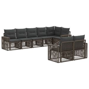 vidaXL Gartensofa-set 8 stk. Grau und Dunkelgrau Poly-Rattan