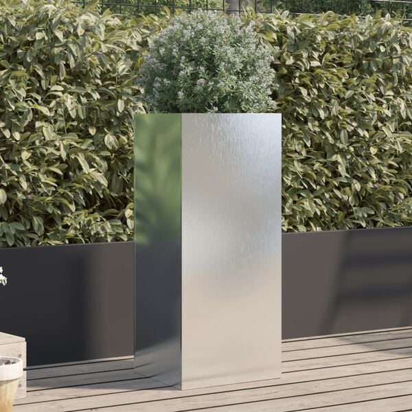 vidaXL Pflanzk&uuml;bel Silbern 32x29x75 cm Edelstahl