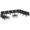 vidaXL Gartensofa-set mit Kissen 11 pcs Schwarz Stahl