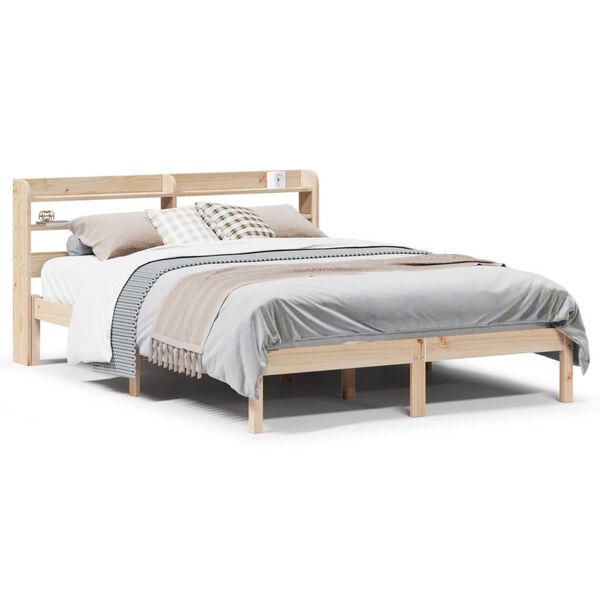 vidaXL Massivholzbett ohne Matratze 120x190 cm Kiefernholz