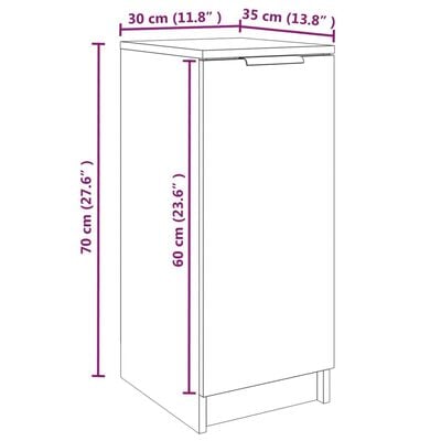 vidaXL Schuhschrank Schwarz 30x35x70 cm Holzwerkstoff