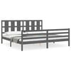 vidaXL Massivholzbett mit Kopfteil Grau 200x200 cm