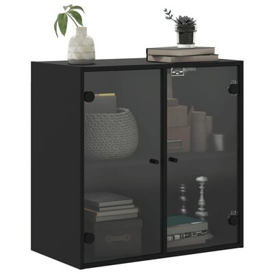 vidaXL Wandschrank mit Glastüren Schwarz 68x37x68,5 cm