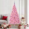 vidaXL Künstlicher vorbeleuchteter Weihnachtsbaum Rosa 180 cm PVC