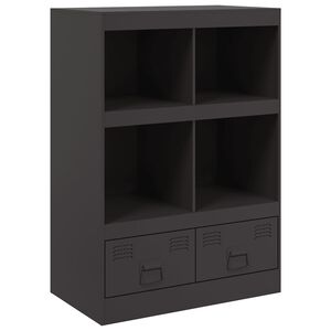 vidaXL Highboard Schwarz 67x39x95 cm Stahl