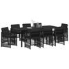 vidaXL Garten Essgruppe 9 pcs Schwarz Pulverbeschichteter Stahl