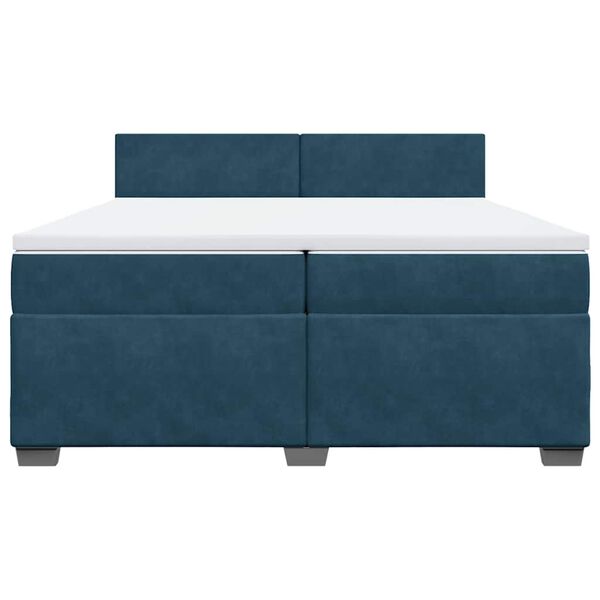 vidaXL Boxspringbett mit Matratze Dunkelblau 200x200 cm Samt