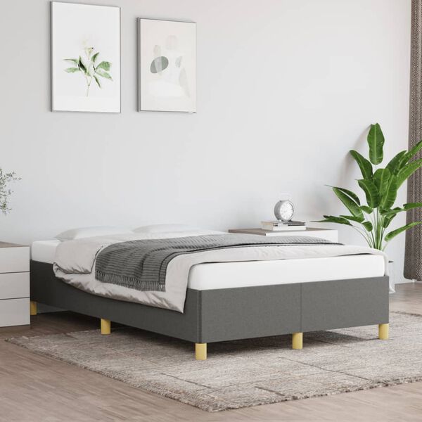 vidaXL Bettgestell ohne Matratze Dunkelgrau 120x190 cm Stoff