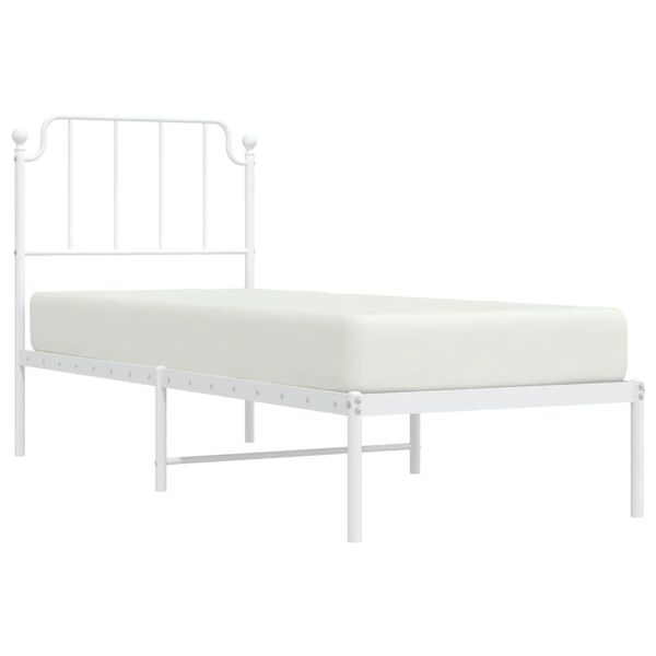 vidaXL Bettgestell mit Kopfteil Metall Wei&szlig; 80x200 cm