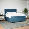 vidaXL Boxspringbett mit Matratze Dunkelblau 200x200 cm Samt