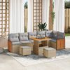 vidaXL Gartensofa-set mit Kissen 9 pcs Beige und Hellgrau