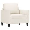 vidaXL Sessel mit Hocker Creme 60 cm Kunstleder