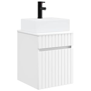 vidaXL Wandmontierter Waschbecken Vanity Wei&szlig; 39 x 41 x 62,5 cm