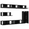 vidaXL TV-Schrankset 7 pcs Schwarz Eichen-Optik Holzwerkstoff