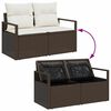 vidaXL Gartensofa-set mit Kissen mit Speicher 6 pcs Braun Poly Rattan