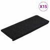 vidaXL Stufenmatten Selbstklebend 15 Stk. 65x24,5x3,5 cm Schwarz