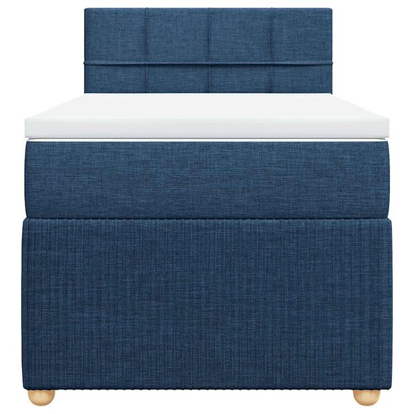 vidaXL Boxspringbett mit Matratze Blau 100x200 cm Stoff