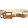 vidaXL Outdoor-Sofagarnitur 6 stk. Natur und Creme
