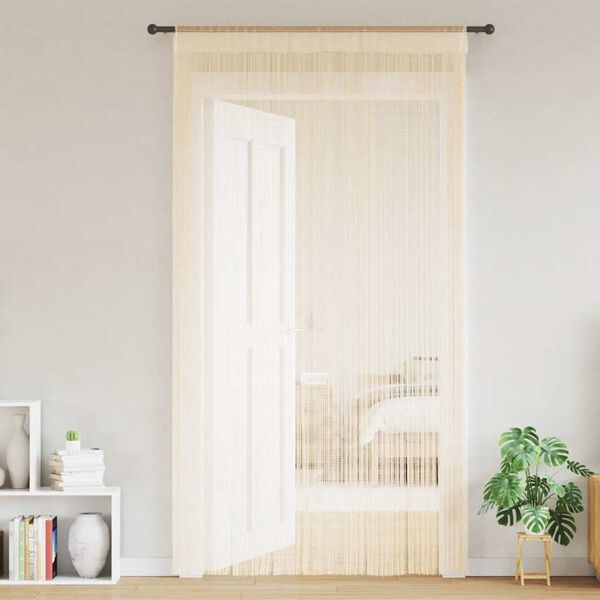 vidaXL Fadenvorh&auml;nge 2 Stk. 140 x 250 cm Cremefarben