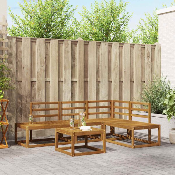 vidaXL Outdoor-Sofagarnitur 5 St&uuml;ck Natur Massivholz Akazie