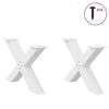 vidaXL Couchtischbeine X-Form 2 Stk. Wei&szlig; 70x(42-43) cm Stahl