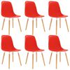 vidaXL Esszimmerst&uuml;hle 6 pcs Rot 47 x 50,5 x 83 cm