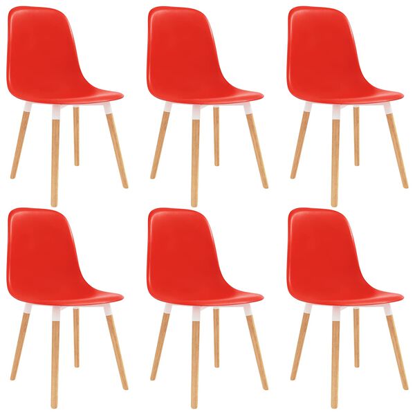 vidaXL Esszimmerst&uuml;hle 6 pcs Rot 47 x 50,5 x 83 cm