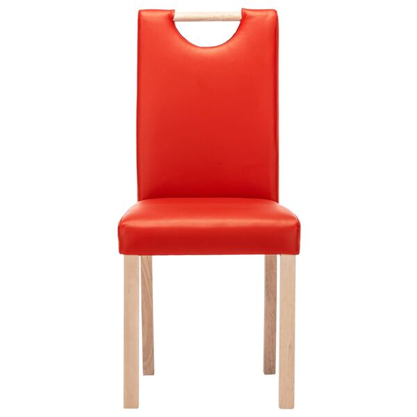 vidaXL Esszimmerst&uuml;hle 2 Stk. Rot Kunstleder