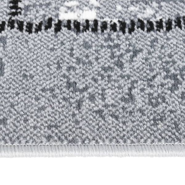 vidaXL Teppichl&auml;ufer BCF Grau mit Blockmuster 100x450 cm
