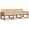 vidaXL Outdoor-Sofagarnitur 3 stk. Natur und Beige