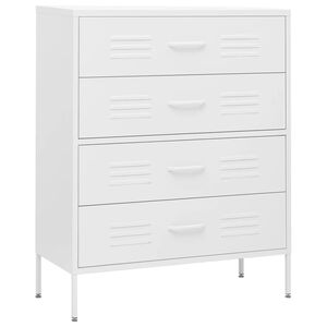 vidaXL Kommode Wei&szlig; 80x35x101,5 cm Stahl