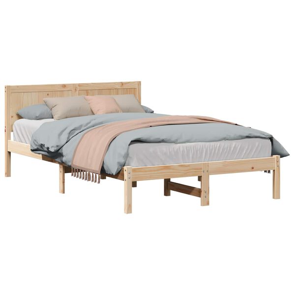 vidaXL Bettgestell Braun 120 x 190 cm Massivholz Kiefer