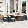 vidaXL Gartensofa-set mit Kissen 12 pcs Schwarz und Creme