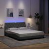 vidaXL Bettgestell mit LED ohne Matratze Hellgrau 160x200 cm Stoff