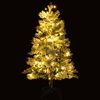 vidaXL Weihnachtsbaum mit Beleuchtung Schnee und Zapfen 150 cm PVC&PE